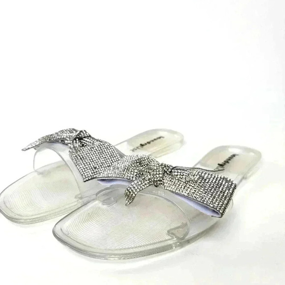 Laundry List Clear Jelly Sandals With Gem Bling - 8 - Picture 3 of 8
